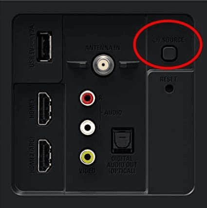 Roku left power button