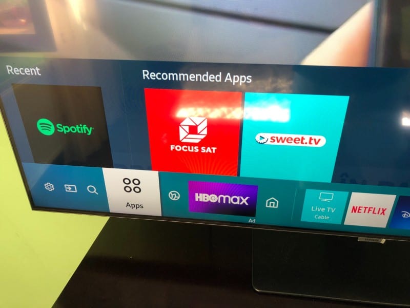 Samsung TV Apps menu option